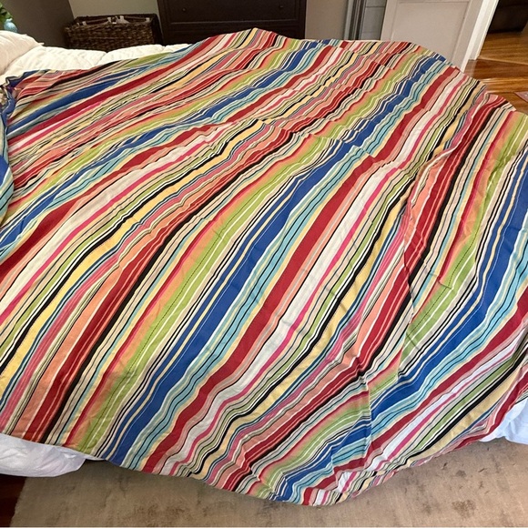 Pottery Barn Colorful Serape Stripe Queen Duvet w/ Stand Shams & Bolster Pillow - Picture 5 of 13